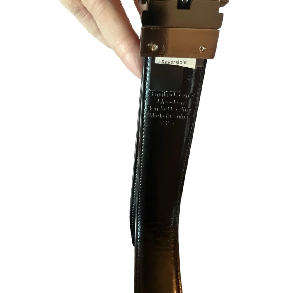 Men's Genuine Leather Belt Brown Black Size 34